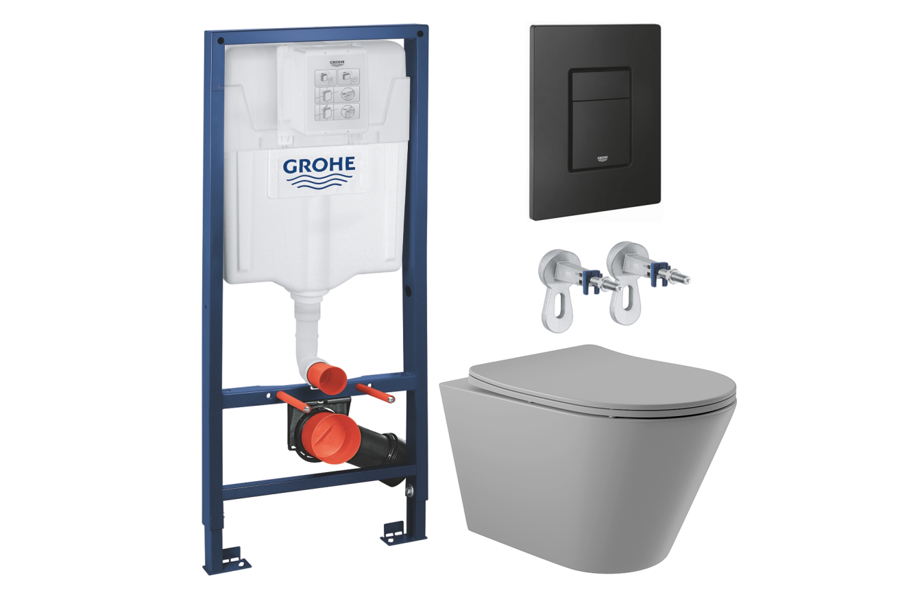 Комплект инсталляции GROHE Solido 38811KF0 с унитазом Aqueduto CONE CON0130 и раковиной Aqueduto ESPIRAL ESP0230 ( NW0447)