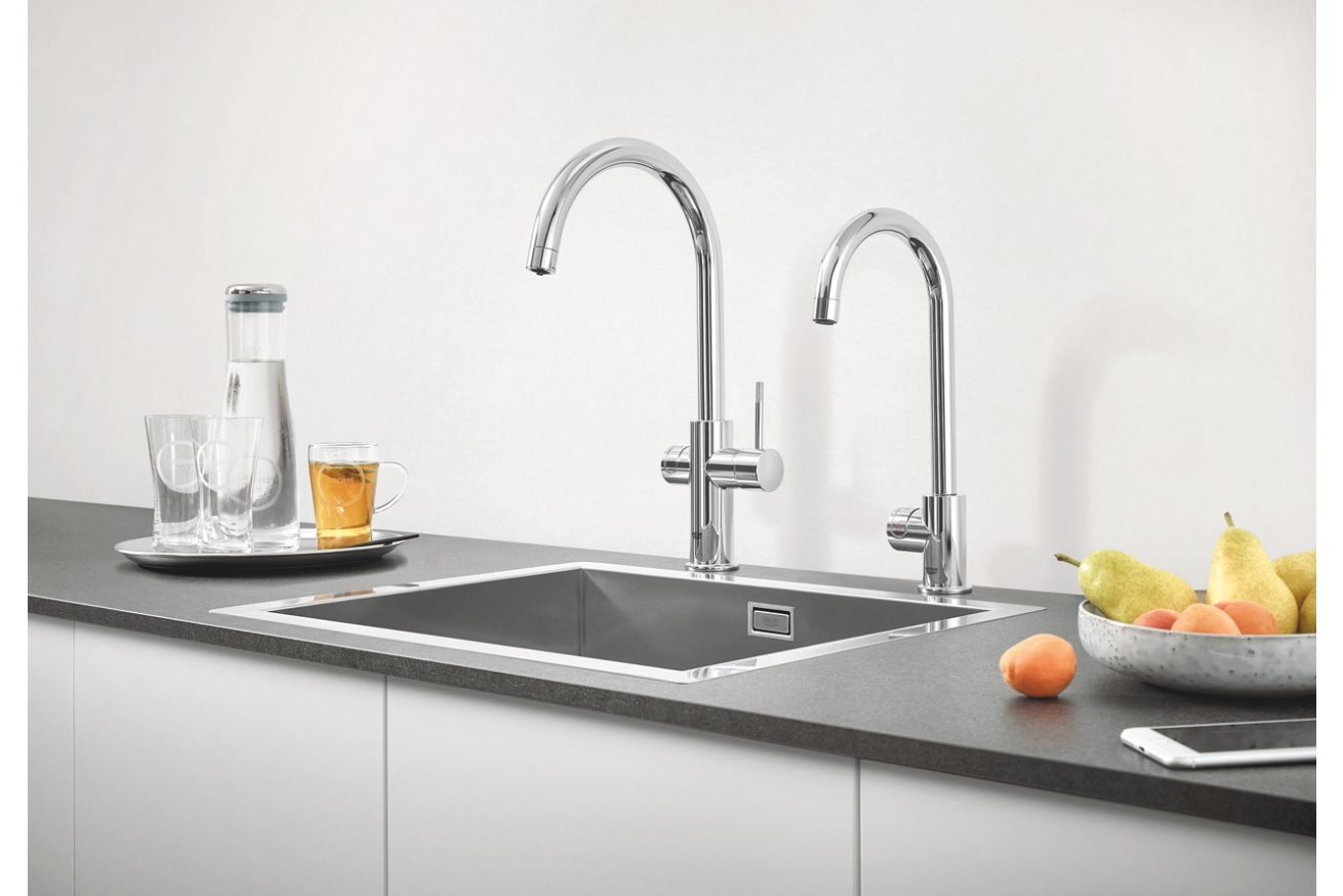 Смеситель для кухонной мойки GROHE Blue Professional с функцией фильтрации, с системой охлаждения и газирования воды, Wi-Fi, хром (31323002)