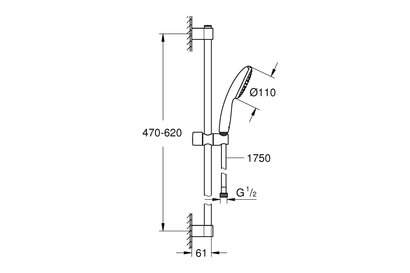 Набор для ванны GROHE BauEdge, хром, (NB0074)