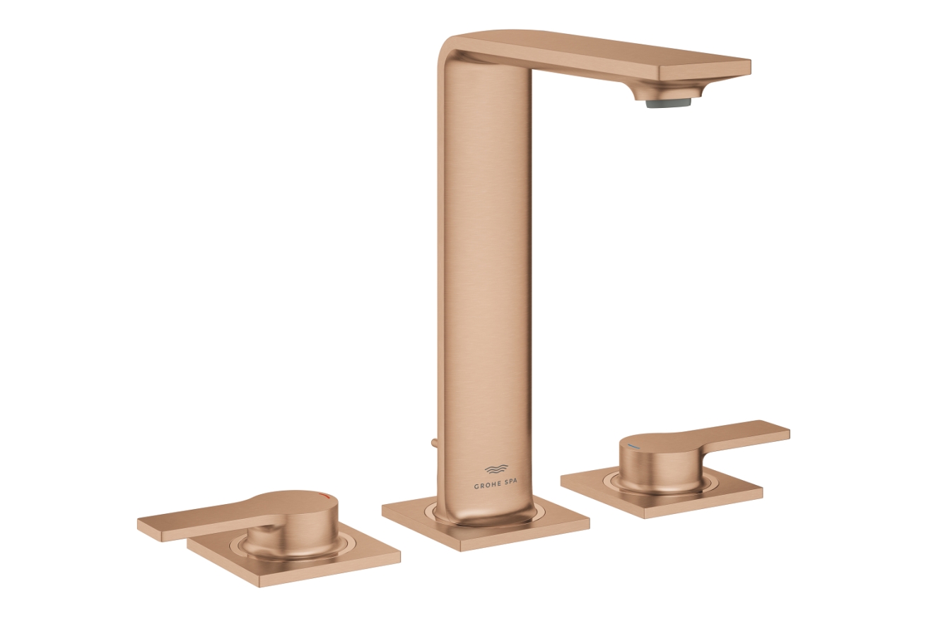 Смеситель для раковины GROHE Allure на 3 отверстия, с донным клапаном, M-Size, теплый закат матовый (20188DL1)