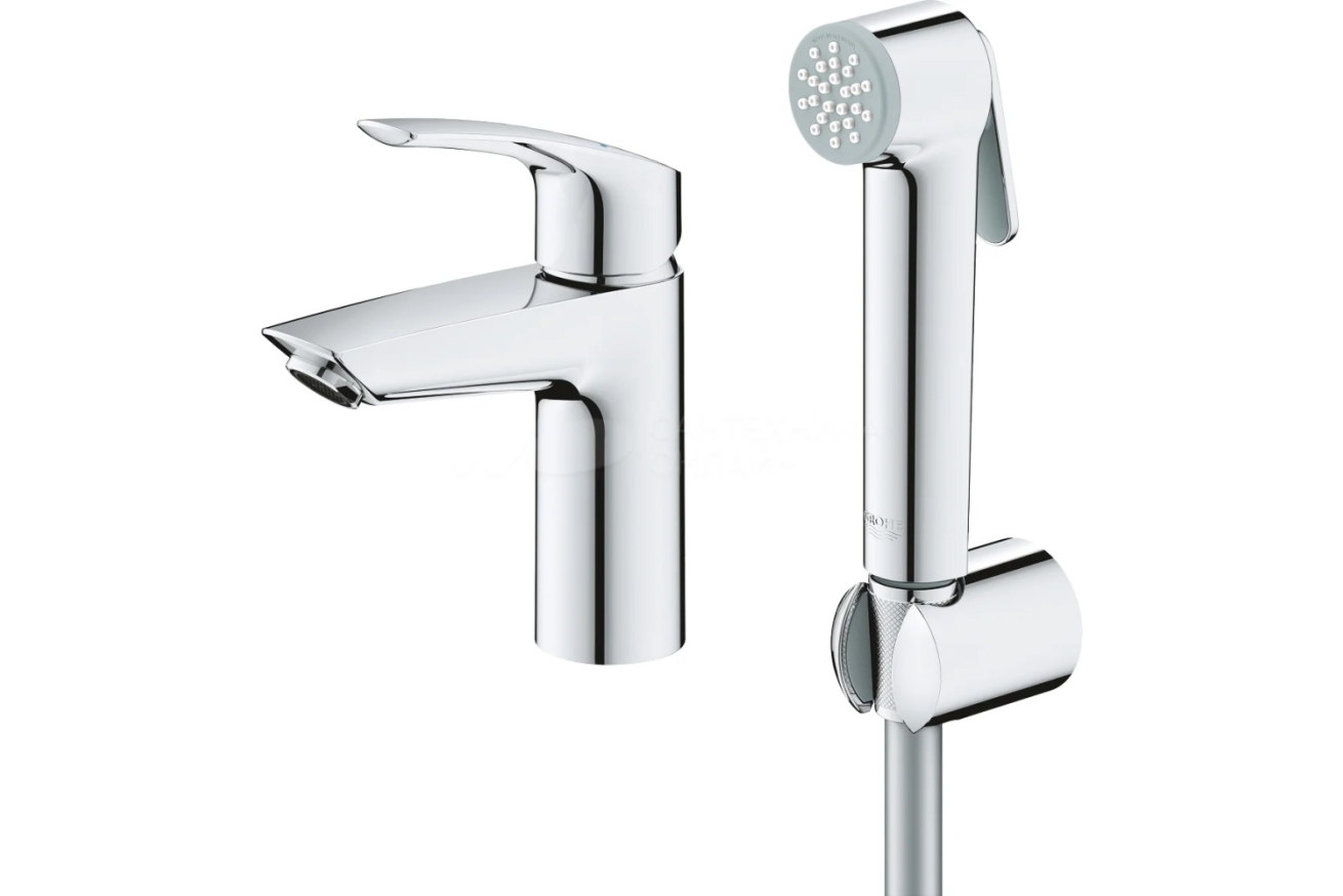 Смеситель для раковины GROHE Eurosmart с гигиеническим душем, S-size, хром (23124003)