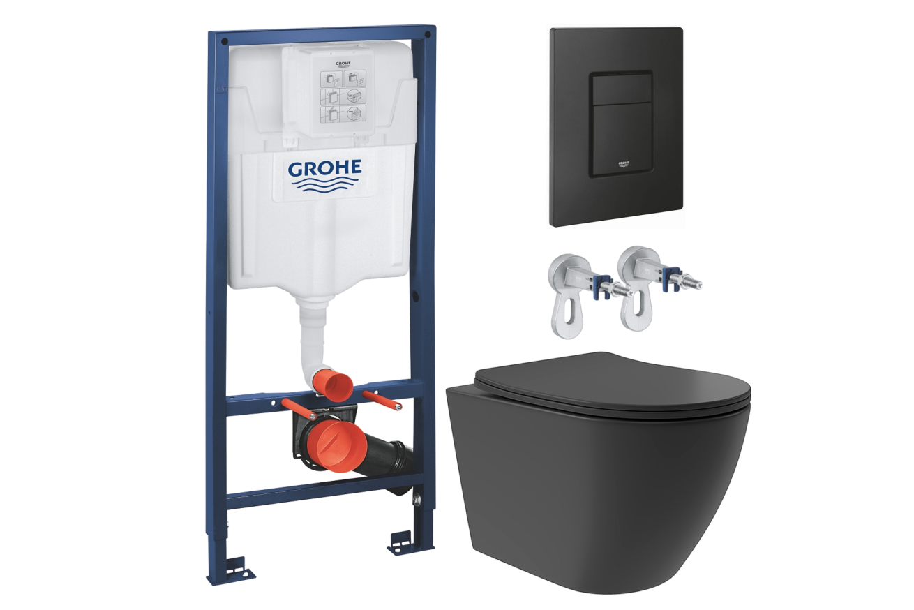 Комплект инсталляции GROHE Solido 38811KF0 с унитазом Aqueduto OVO Plus OVOT0240 и сиденьем с микролифтом (NW0232)