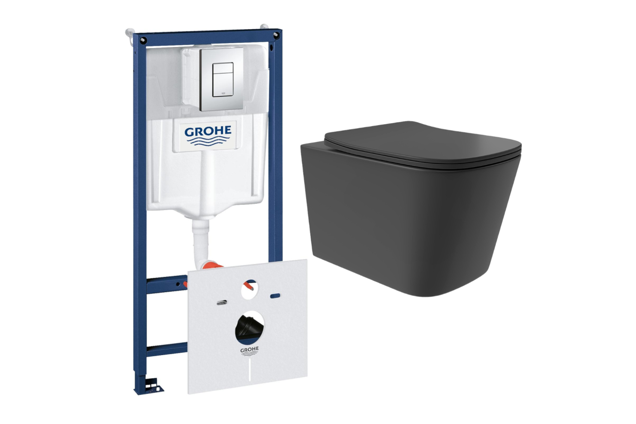 Комплект инсталляции GROHE Rapid SL 38775001 с унитазом Aqueduto MACIO Plus MACТ0240 и раковиной Aqueduto ESPIRAL ESP0340 (NW0394)