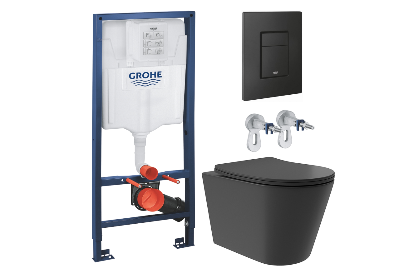 Комплект инсталляции GROHE Solido 38811KF0 с унитазом Aqueduto CONE Plus CONT0240 и раковиной Aqueduto ESPIRAL D400 ESP0140 (NW0415)