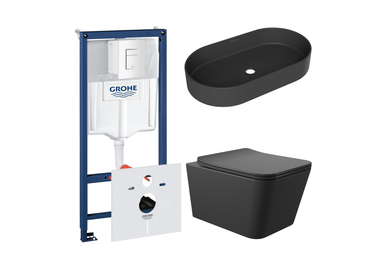 Комплект инсталляции GROHE Rapid SL 38772SH0 с унитазом Aqueduto MACIO MAC0140 и раковиной Aqueduto ESPIRAL ESP0240 (NW0468)