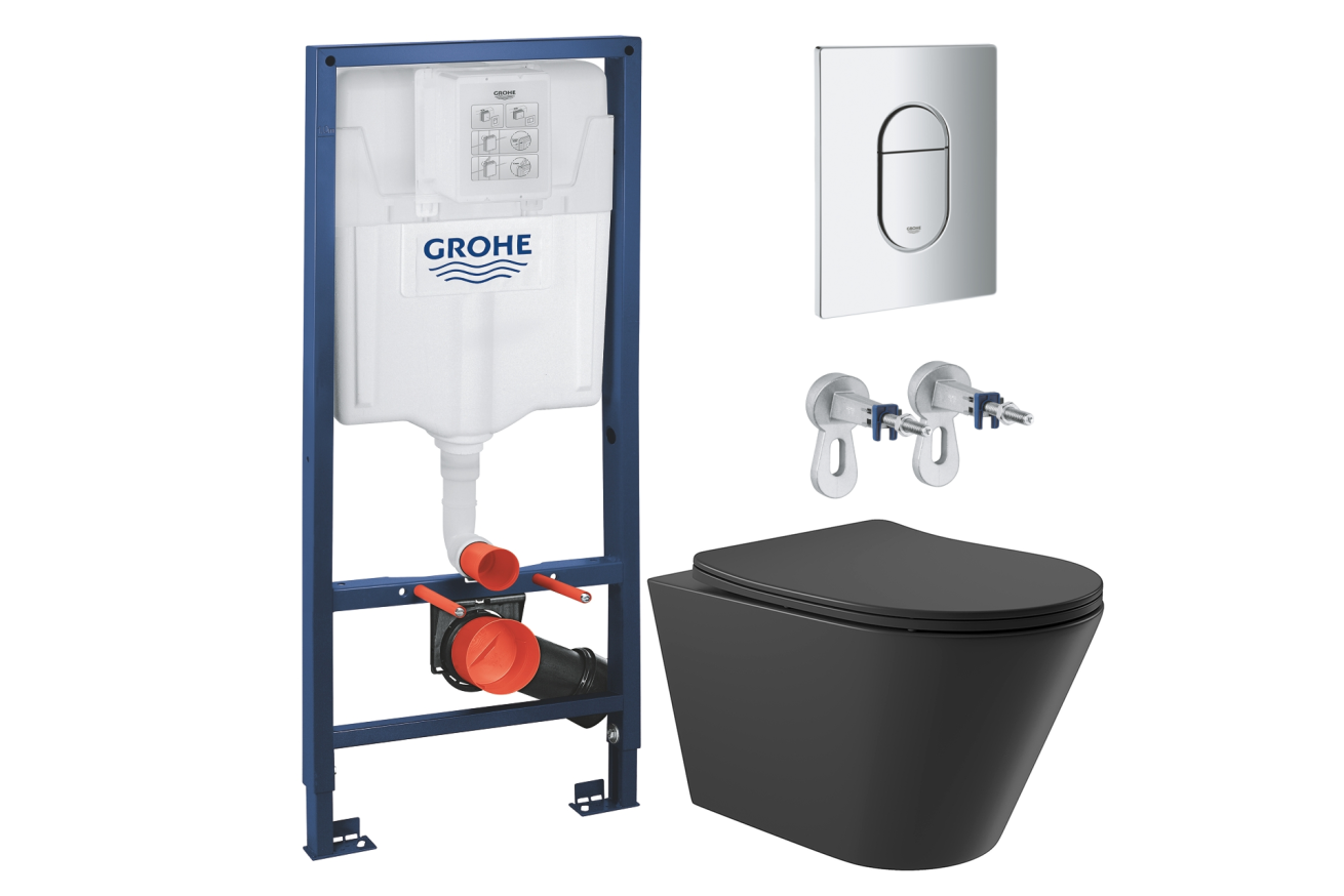 Комплект инсталляции GROHE Rapid SL NW0145/S с унитазом Aqueduto CONE CON0140 и раковиной Aqueduto ESPIRAL ESP0340 (NW0393)