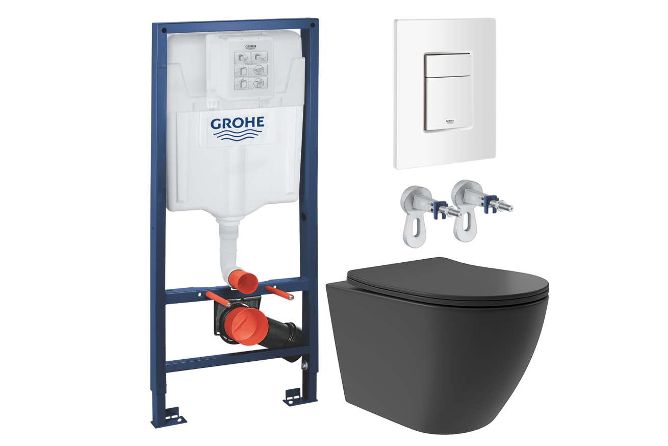 Комплект инсталляции GROHE Rapid SL 38772SH0 с унитазом Aqueduto OVO Plus OVOT0240 и раковиной Aqueduto ESPIRAL ESP0340 (NW0380)