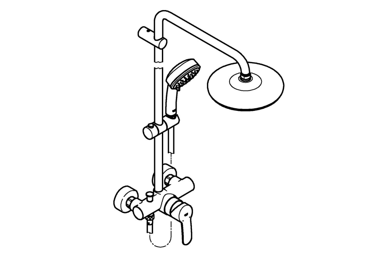 Душевая система GROHE Tempesta Cosmopolitan System 210 со смесителем для душа, хром (26224001)