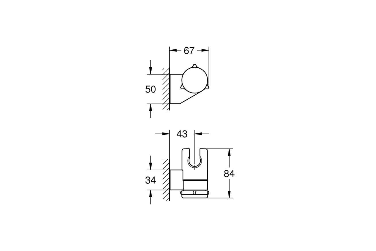 Держатель настенный для ручного душа GROHE Tempesta Wall, хром (27595001)