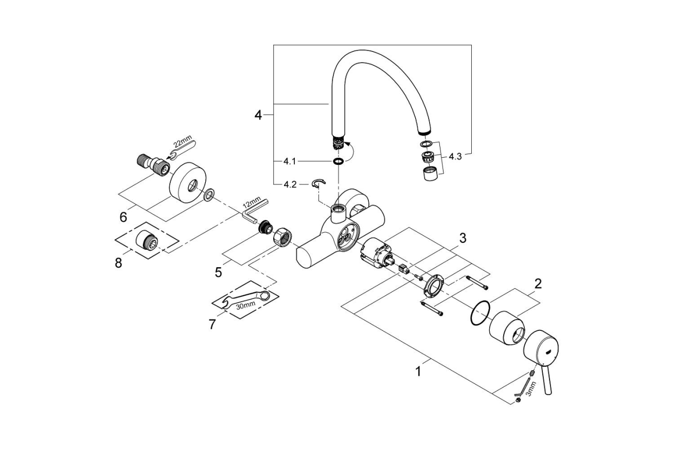 Смеситель для кухни GROHE Concetto, хром (32667001)