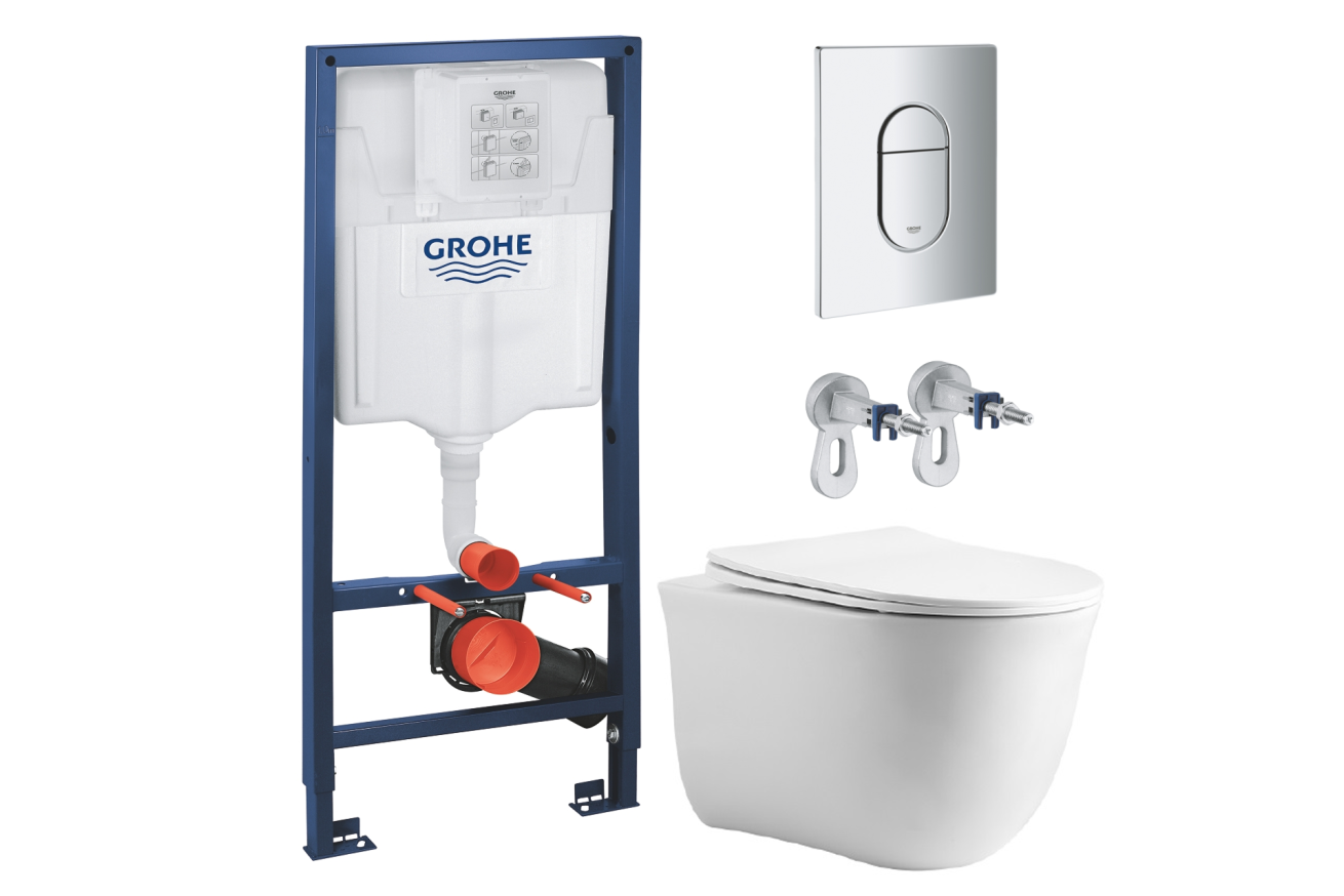 Комплект инсталляции GROHE Rapid SL NW0145/S с унитазом Aquatek КЛАССИК AQ1112T-00 и сиденьем с микролифтом (NW0250)