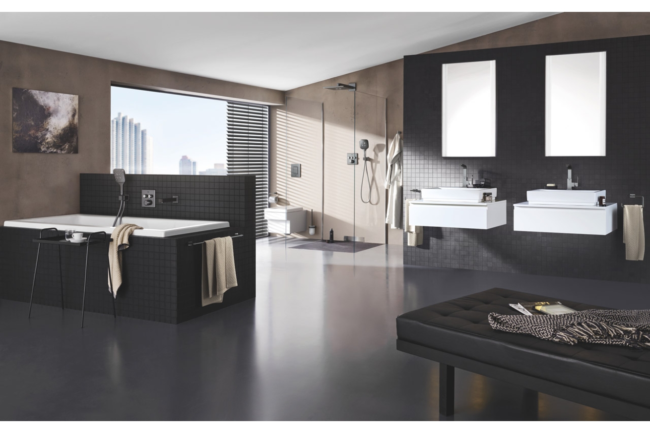Верхний душ GROHE Rainshower 310 SmartActive Cube, 2 режима, 430 мм, темный графит матовый (26479AL0)