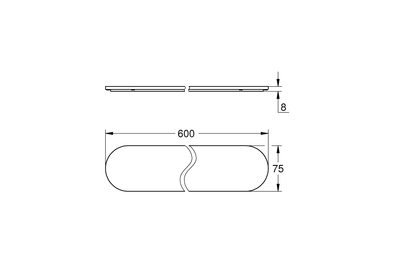 Стеклянная полочка GROHE Selection 600 мм, без держателя (41057000)