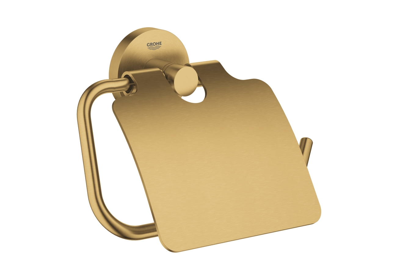 Держатель для туалетной бумаги с крышкой GROHE Essentials, холодный рассвет матовый (40367GN1)