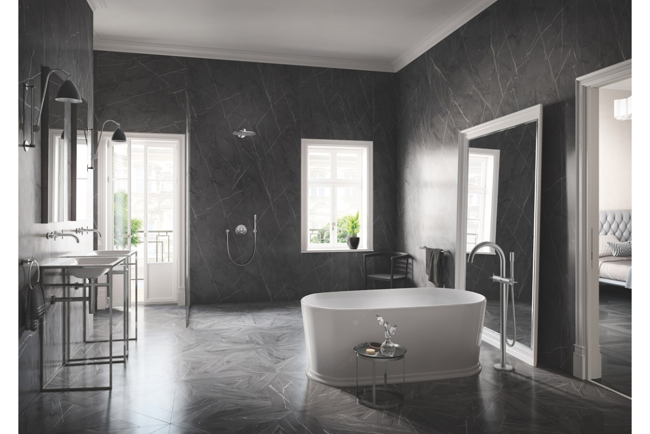 Внешняя часть смесителя для раковины GROHE Atrio на 3 отверстия, двухвентильный, суперсталь (20169DC3)