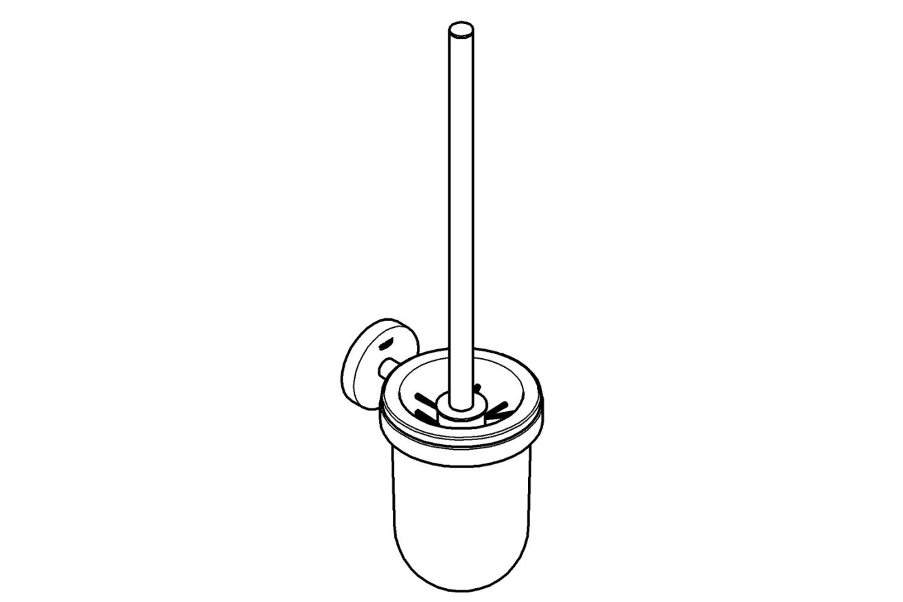 Туалетный ёршик GROHE Essentials с держателем, холодный рассвет матовый, (40374GN1)