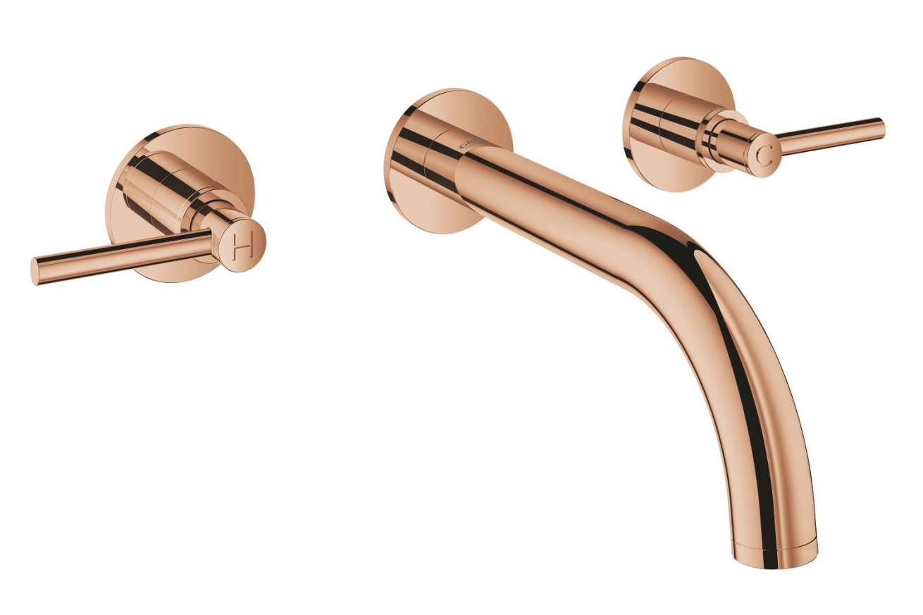 Внешняя часть смесителя для раковины GROHE Atrio на 3 отверстия, двухвентильный, теплый закат глянец (20169DA3)