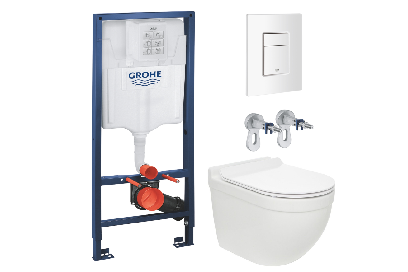 Комплект инсталляции GROHE Rapid SL 38772SH0 с унитазом AQUAme AQM2010 и сиденьем с микролифтом, смыв Quiet (NW0289)