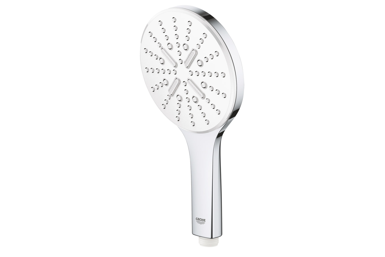 Ручной душ GROHE Rainshower SmartActive 130, 9,5 л/мин, 3 режима, белая луна (26574LS0)