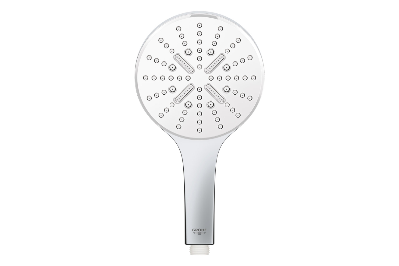 Ручной душ GROHE Rainshower SmartActive 130, 9,5 л/мин, 3 режима, белая луна (26574LS0)