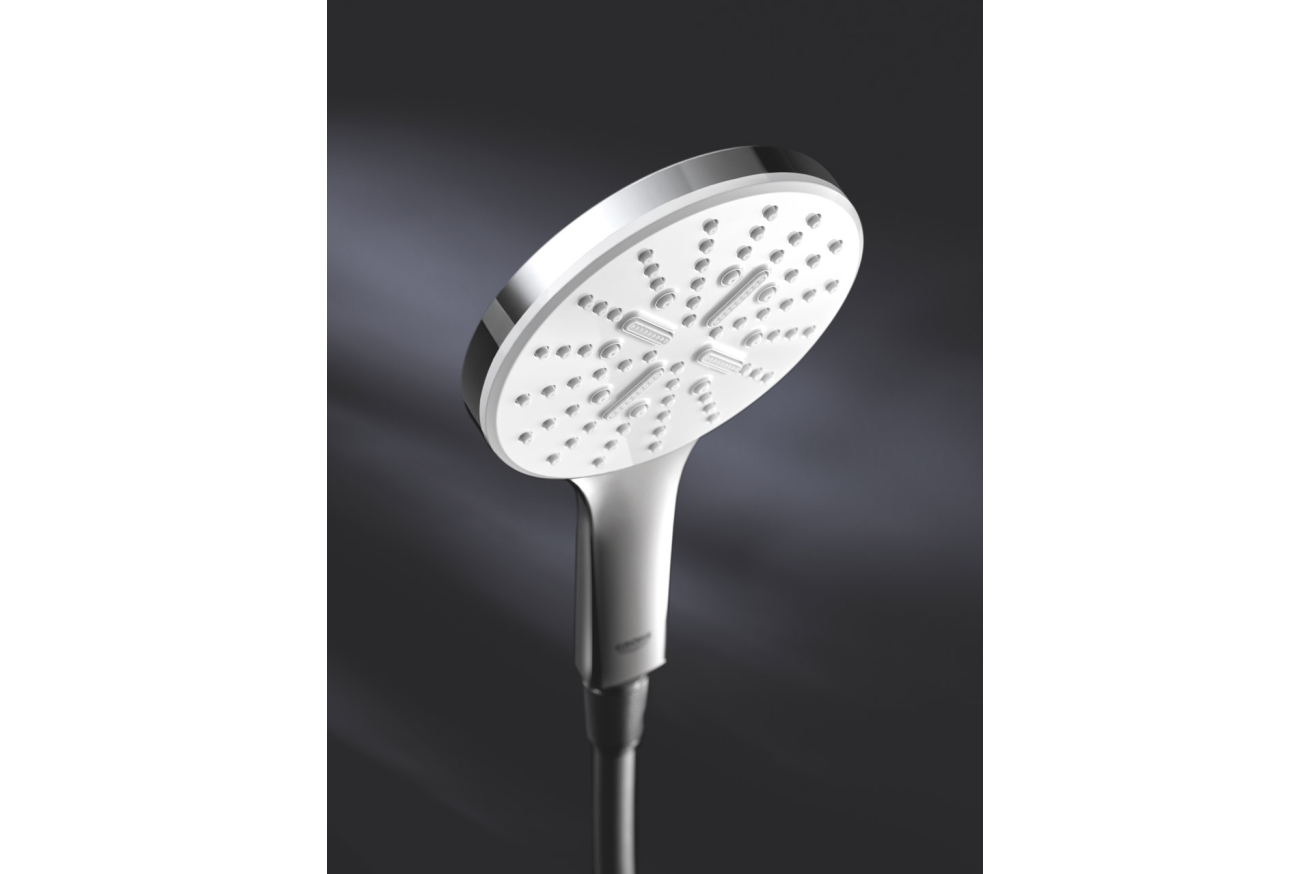 Ручной душ GROHE Rainshower SmartActive 130, 9,5 л/мин, 3 режима, белая луна (26574LS0)