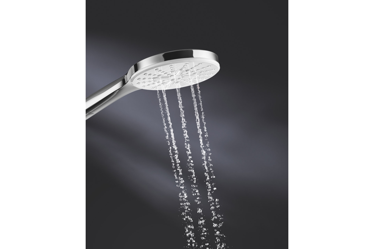 Ручной душ GROHE Rainshower SmartActive 130, 9,5 л/мин, 3 режима, белая луна (26574LS0)