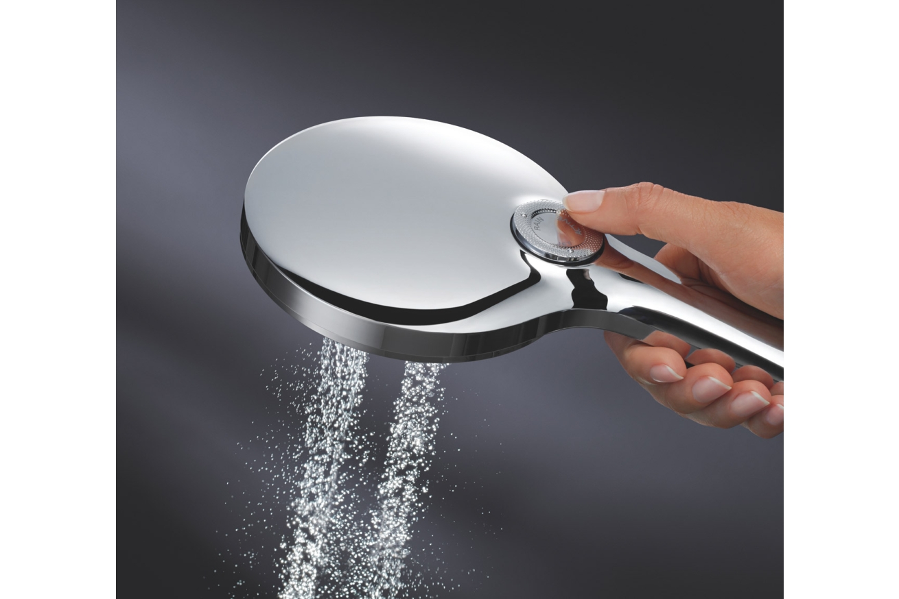 Ручной душ GROHE Rainshower SmartActive 130, 9,5 л/мин, 3 режима, белая луна (26574LS0)
