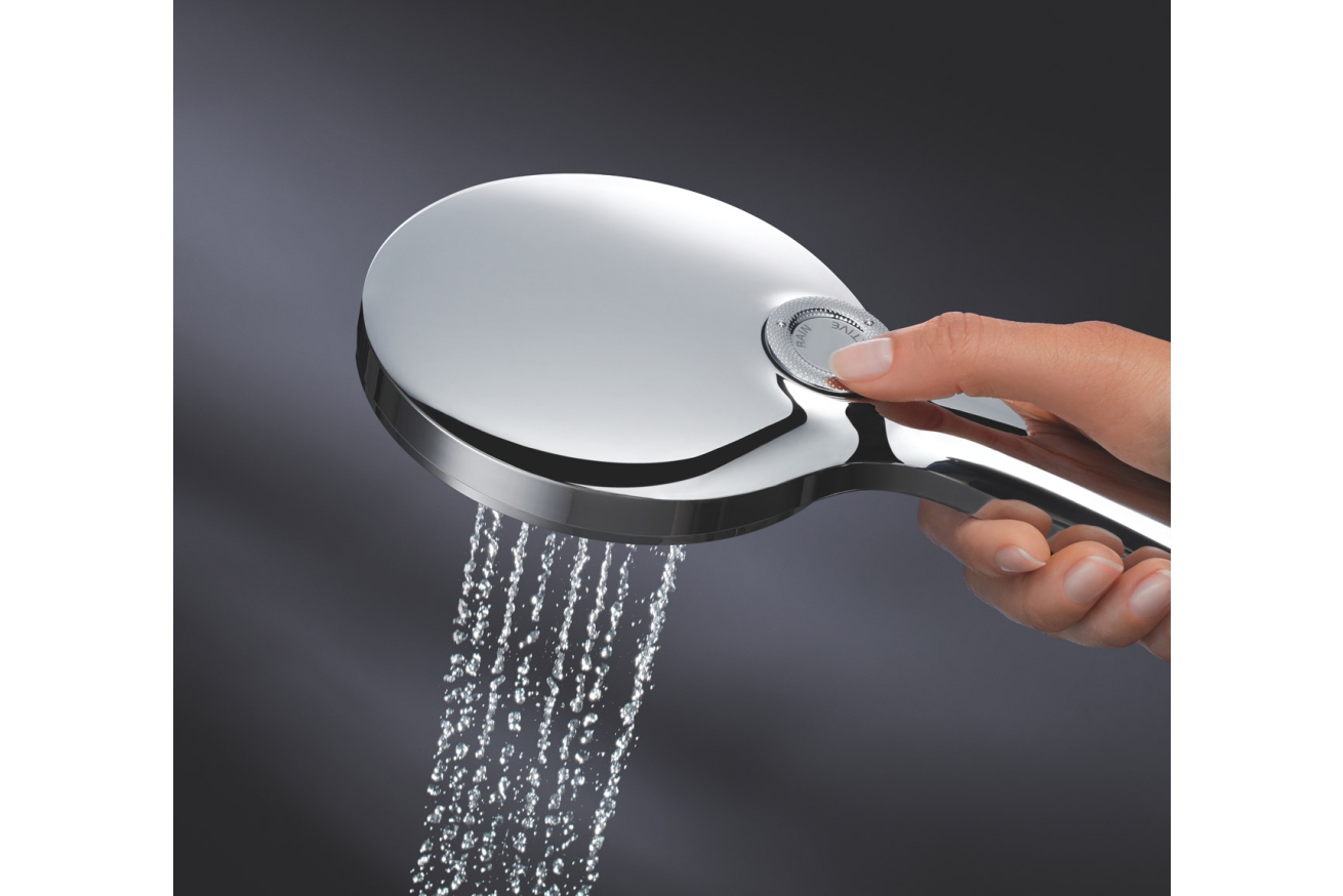 Ручной душ GROHE Rainshower SmartActive 130, 9,5 л/мин, 3 режима, белая луна (26574LS0)