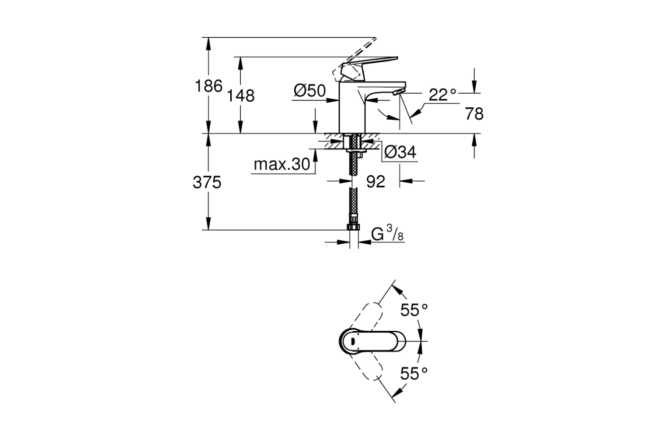 Готовый комплект для ванной комнаты GROHE Eurosmart Cosmopolitan (NB0001-2)