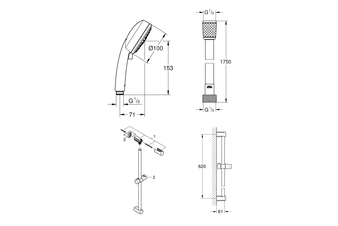 Готовый комплект для ванной комнаты GROHE Eurosmart Cosmopolitan (NB0001-2)