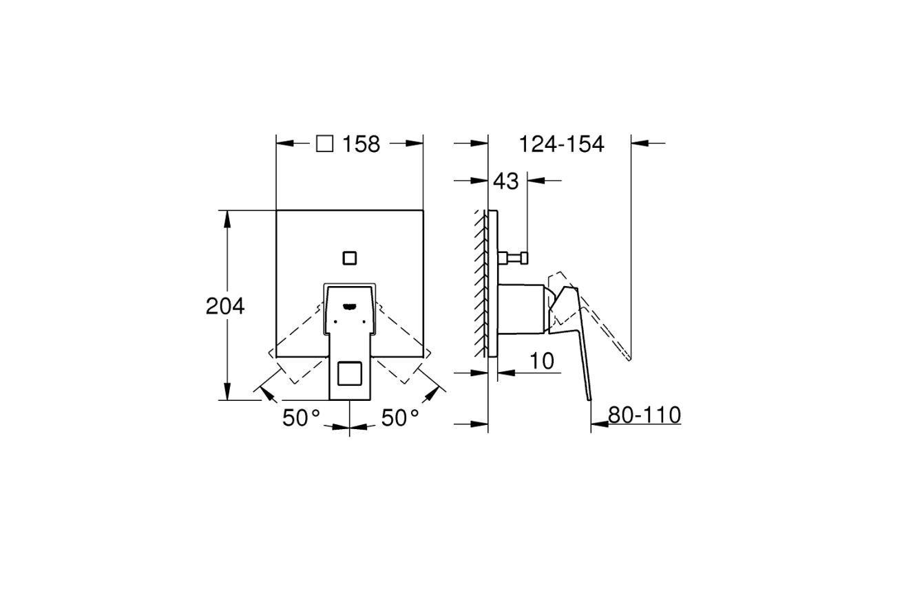 Душевая система GROHE Tempesta 250 Cube со смесителем для ванны, хром (NB0069/S)