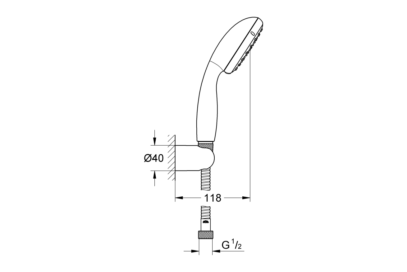 Готовый комплект для ванной комнаты GROHE Eurosmart с душевым гарнитуром, хром (NB0059)