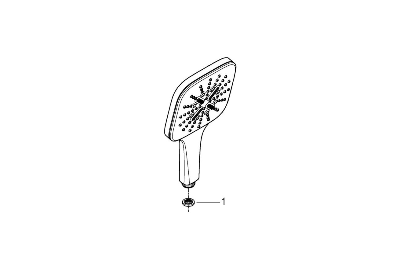 Ручной душ GROHE Rainshower SmartActive 130 Cube, 9,5 л/мин, 3 режима, хром (26582000)