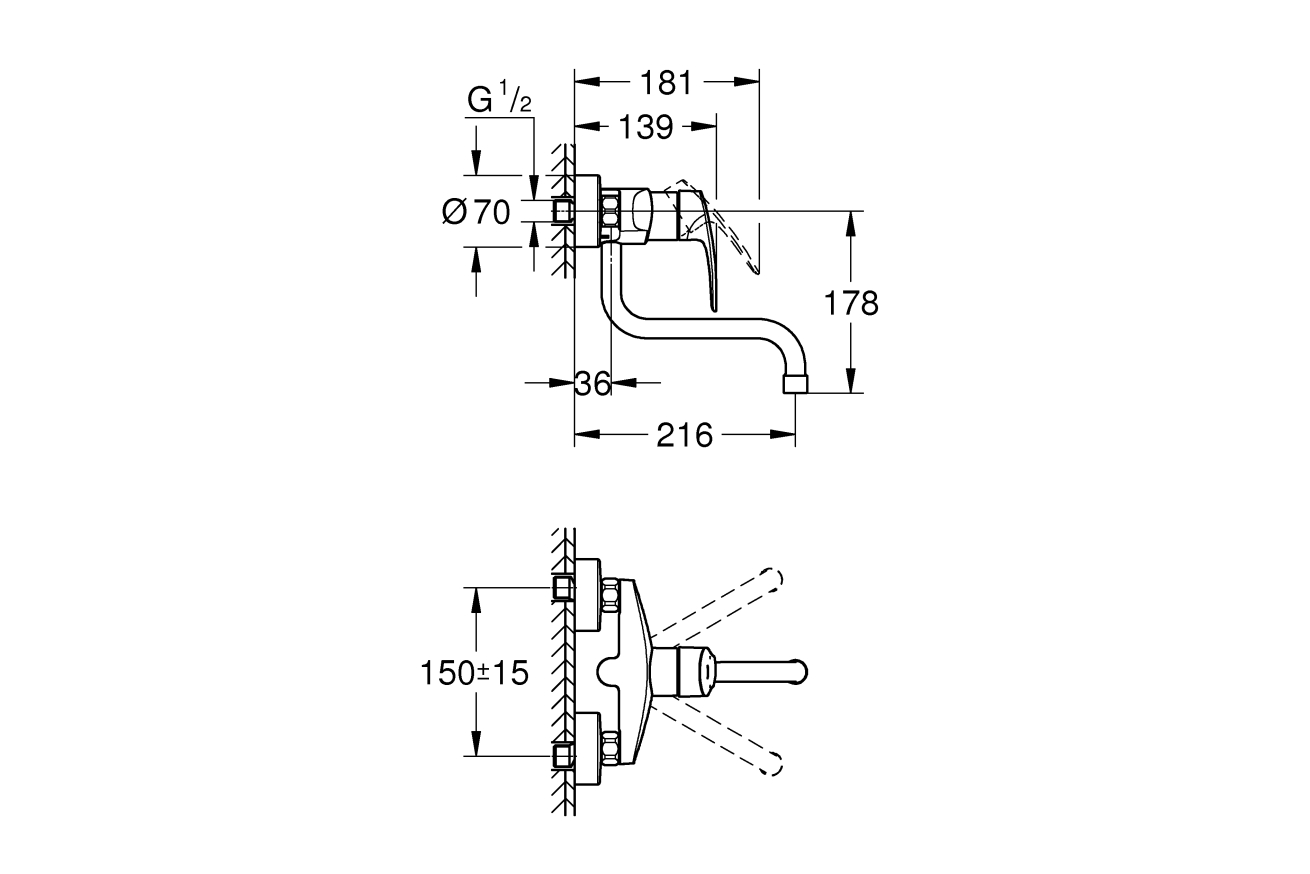 Смеситель для кухни GROHE Eurosmart, хром (31391003)