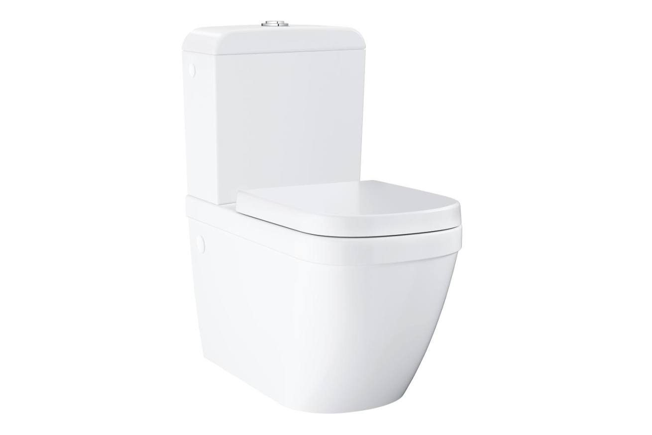 Унитаз напольный с бачком и сиденьем с микролифтом GROHE Euro Ceramic, альпин-белый (3946200H)