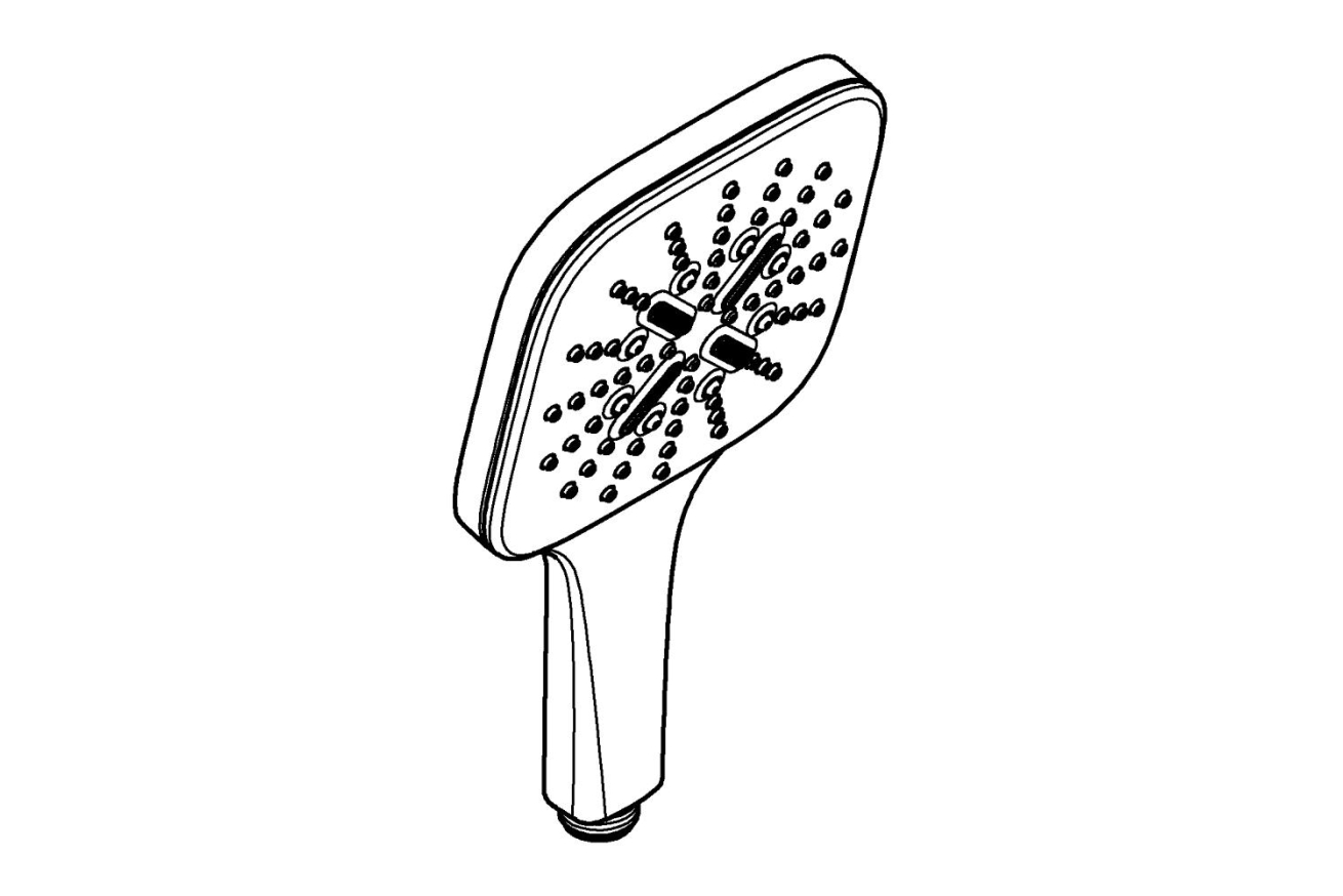 Ручной душ GROHE Rainshower SmartActive 130 Cube, 9,5 л/мин, 3 режима, хром (26582000)