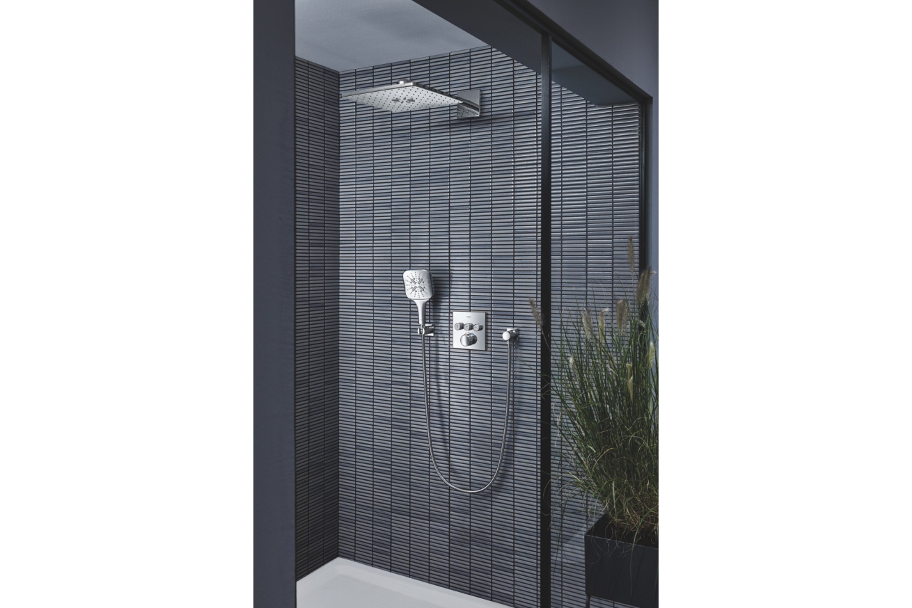Ручной душ GROHE Rainshower SmartActive 130 Cube, 9,5 л/мин, 3 режима, хром (26582000)