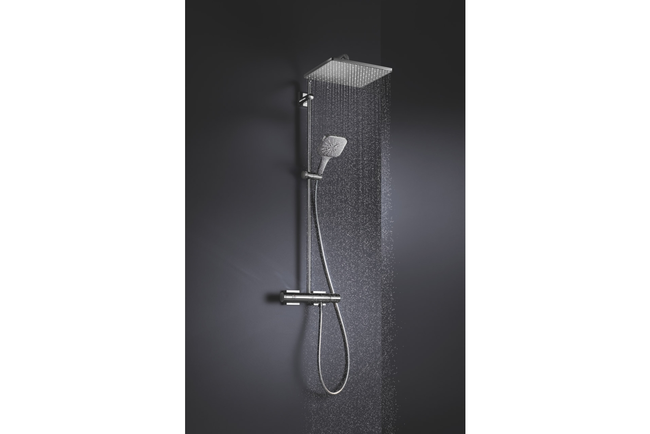 Ручной душ GROHE Rainshower SmartActive 130 Cube, 9,5 л/мин, 3 режима, хром (26582000)