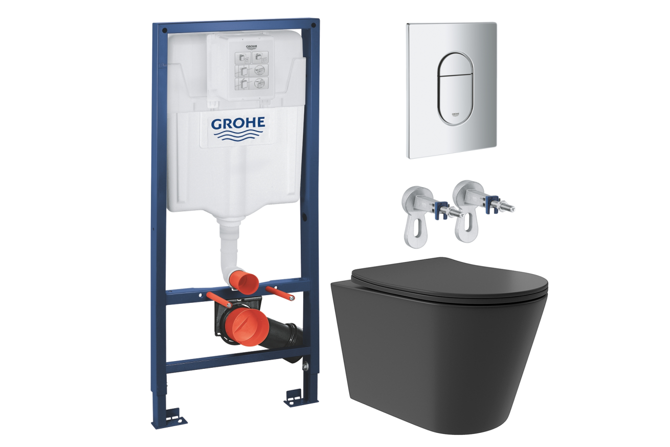 Комплект инсталляции GROHE Rapid SL NW0145/S с унитазом Aqueduto CONE Plus CONT0240 и раковиной Aqueduto ESPIRAL D400 ESP0140 (NW0417)