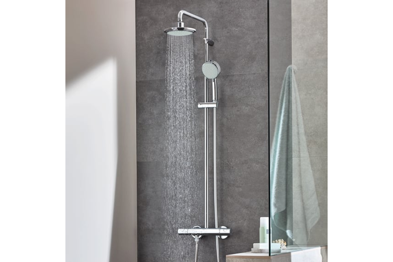 Душевая система GROHE Tempesta Cosmopolitan System 250 с термостатом для ванны, хром (26672000)