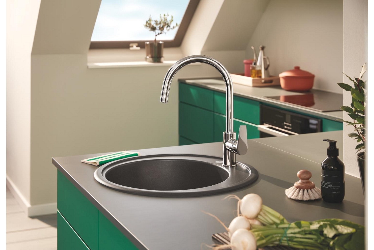 Смеситель для кухни GROHE BauEdge с вытяжным изливом, хром (30536000)