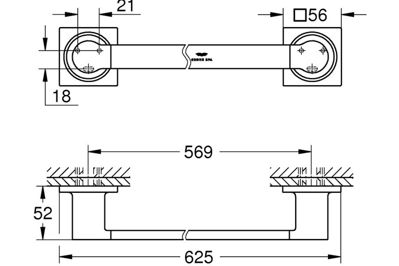 Держатель для полотенца GROHE Allure, 600 мм, темный графит глянец (40341A01)