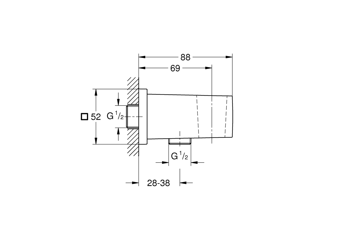 Подключение для душевого шланга GROHE Euphoria Cube, темный графит матовый (26370A00)