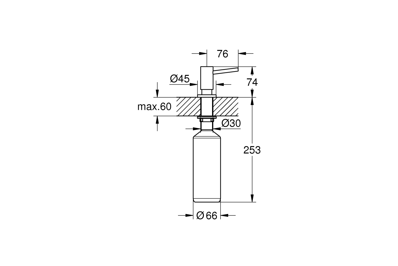 Дозатор жидкого мыла GROHE Cosmopolitan, теплый закат глянец (40535DA0)