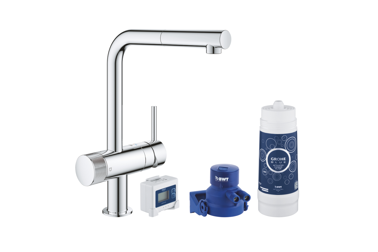 Смеситель для кухни GROHE Blue Pure Minta с функцией фильтрации, с фильтром в комплекте, хром (30382000)