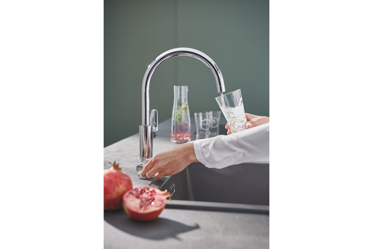 Смеситель для кухни GROHE Blue Pure BauCurve с функцией фильтрации, с фильтром в комплекте, хром (30385000)