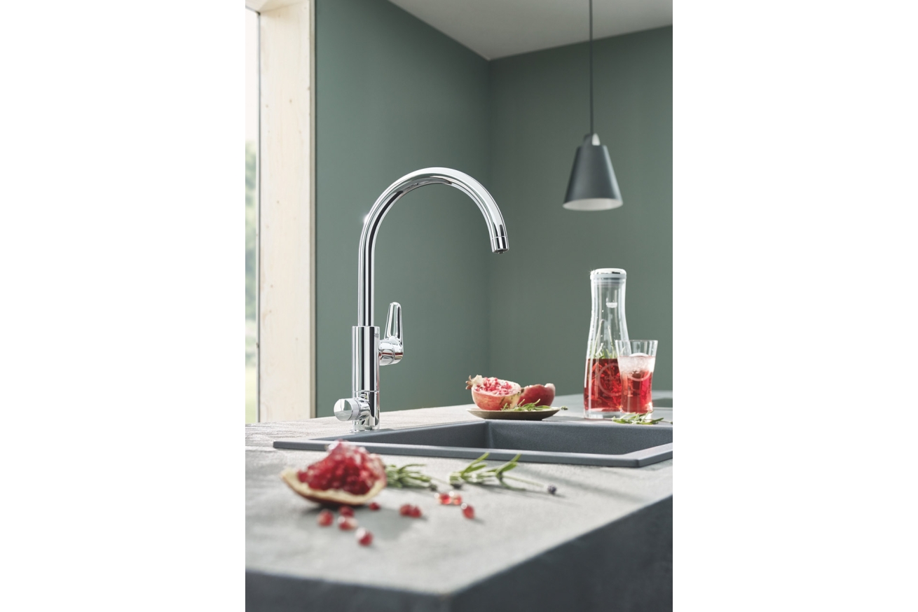 Смеситель для кухни GROHE Blue Pure BauCurve с функцией фильтрации, с фильтром в комплекте, хром (30385000)