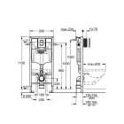 Комплект инсталляции GROHE 38811KF0 с унитазом AQUATEK для людей с ограниченными возможностями (NW0527)