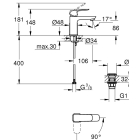 Смеситель для раковины GROHE Cubeo, S-size, хром (1017320000)
