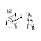 Смеситель для раковины GROHE Eurosmart с гигиеническим душем, S-size, хром (23124003)